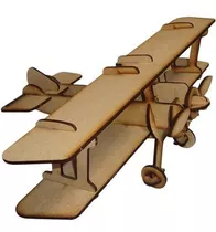 Avião Biplano Mdf Quebra Cabeça 3d Puzzle