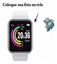 Relógio Smartwatch Nova Versão Foto Na Tela Redes Sociais Cor Da Caixa Branco Cor Da Pulseira Branco Cor Do Bisel Branco