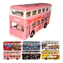 Miniatura Ônibus Ferro Brinquedo Rodas De Borracha Fricção