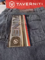 Pantalón Taverniti Jean Hombre Talle 54 Gris Osc Nuevo 434 