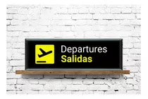 Cuadro Decorativo Aeropuerto Vintage Con Vidrio 10 X 40 Cm