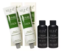 Kit 2 Tintas So Pure Keune 60ml + Ox Cream Dev 6% 20vol 60ml