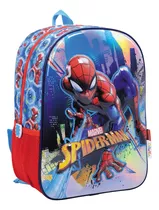 Mochila Wabro Spiderman City Espalda Niños Escolar 14 In Color Rojo/azul Diseño De La Tela 11731/38229
