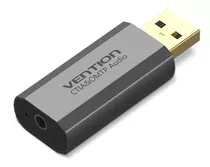 Placa De Sonido Premium Usb Externa 3.5 Audio 7.1 Vention Color Gris Metalizado