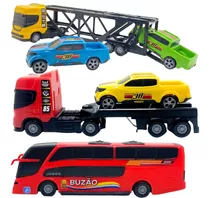 Kit Cegonheira + Ônibus + Carrinho Brinquedos Barato Meninos