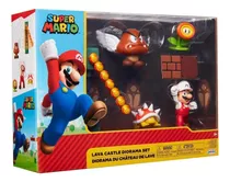 Mario Diorama Fase Do Castelo Action Figure Bonecos Lava