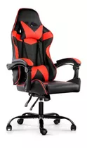 Silla Gamer Lumax Modelo Rom Color Negro/rojo Material Del Tapizado Piel Sintética