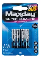 Pilas Baterias Alcalinas Aaa Maxday Calidad Pack 4 Uni 1,5v 