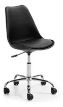 Silla Eames De Oficina Acolchonada - Ruedas Escritorio Negra