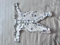 Enterito Bebe M/ Larga Cheeky Blanco Y Azul Talle Xs