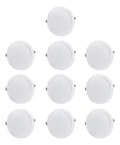 Pack 10 Foco Panel Plafon Led Embutido Redondo 24w Calida