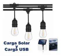 Serie Vintage Solar S14 Y Usb, 14.62 Mts, 15+1 Focos Led  