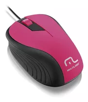 Mouse Emborrachado Rosa Com Preto Multilaser  Mo223