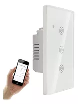 Apagador Inteligente Wifi Touch 3 Botones Bco Alexa/google