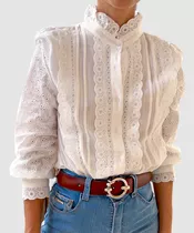Camisa Mujer Broderie Importada Romantica Tendencia Moda