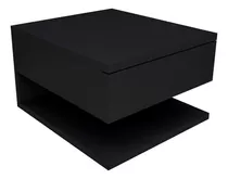 Mesa De Luz Flotante Con Cajon Estilo Nordica Color Negro Muebles Web
