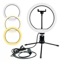 Ring Light Luz Led 20cm Anel De Luz Selfie Com Tripé Celular