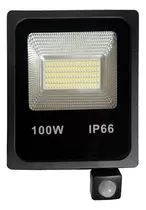 Refletor Led 100w Prova D'agua Sensor Presença Bivolt Cor Da Carcaça Preto Cor Da Luz Branco-frio 110v/220v