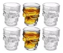 Set De 6 Vasos Shot Diseño Cráneo Calavera Skull De 290 Ml