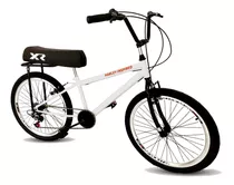Bicicleta Aro 24 Com Banco De Mobilete 6 Marchas Bmx Cor Prt