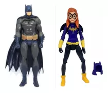 Kit Pack De Bonecos Action Figure Batman Batgirl Dc Liga Jlu