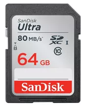 Memoria Sandisk Ultra 64gb Clase 10 Sdxc Uhs-i 80mb/s