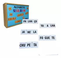Alfabeto Silábico 180 Peças Educativos Formando Palavras Mdf