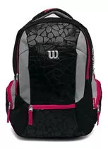 Mochila Deportiva Wilson Morral Casual Patrón Lineal Bolso Color Gris