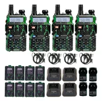 Handy Baofeng Uv5r 8w Kit X 4 Walkie Talkie Bibanda + Extras Bandas De Frecuencia Uhf-vhf Color Verde