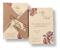 Lindo Convite De Casamento Barato (50 Unidades) Com Envelope