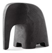 Mini Escultura Decorativa Elefante Amadeirada Adorno + Bowl