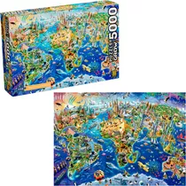 Quebra Cabeça Mapa Mundi Turistico 5000 Peças Puzzle Quadro