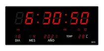 Reloj De Pared Led Con Termómetro Y Calendario Despertador