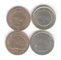 Serie De 2 Monedas De Liberia Con Elefantes Sin Circular