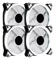 Kit 4 Cooler Fan Led Branco 120mm Gabinete Gamer Ventoinha