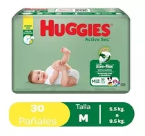 Pañal Huggies Active Sec Talla M X30 Unidades - Bulto 4paq