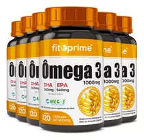 Kit 6 Ômega 3 Óleo De Peixe 1000mg Com Selo Meg-3® 120 Cáps