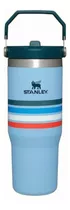 Botella Térmica Stanley Flip Straw Varsity Cornflower Stripe | 887 Ml