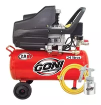 Compresor De Aire Eléctrico Portátil Goni 930p Bifásica 24l 2hp 127v 60hz Rojo