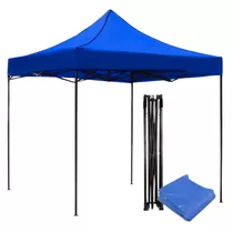 Toldo Plegable 3 X 3 Metros Impermeable Color Azul Terraza