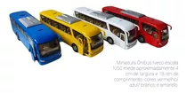 Miniatura De Metal Onibus Iveco Branco  Escala 1/64