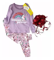 Ropa De Bebés / Pijama Lila Estampado De Unicornios De Niñas