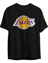 Remera Basket Nba Los Angeles Lakers Negra Logo Vintage