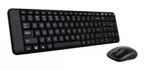 Kit Teclado E Mouse Wireless Logitech Mk220 Preto Sem Fio