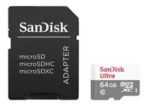 Cartão De Memória Sandisk Sdsqunr-064g-gn3ma  Ultra Com Adaptador Sd 64gb