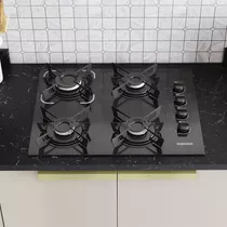 Cooktop 4 Bocas A Gás Itatiaia Electra Glass Com Mesa De Vidro E Acendimento Superautomático Preto Bivolt