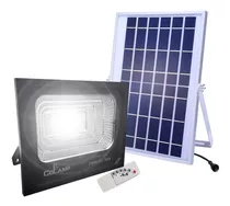 Reflector Led Panel Carga Solar 50w Control Remoto Ahorro Color De La Carcasa Negro 6v