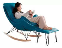 Cadeira Balanço Poltrona Confortável Descanso Apoio De Pés