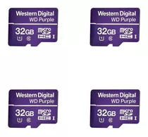 Kit 4 Cartões De Memória 32 Gb Micro Sd Wd Purple Intelbras