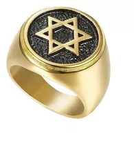 Anillo De Oro Punk Para Hombre Anillos De Estrella De David